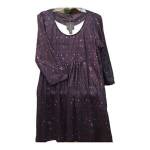 REBORN NEW YORK  new Purple Pattern Dress 1X